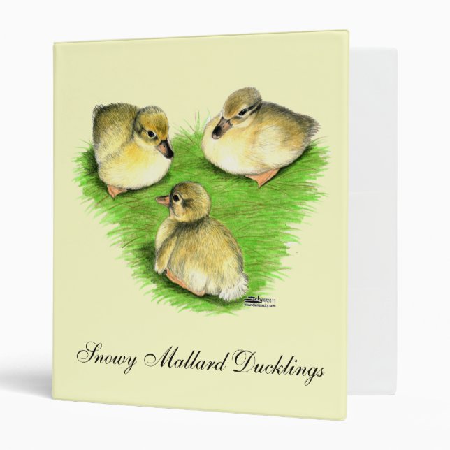 Snowy Mallard Ducklings Binder (Front/Inside)