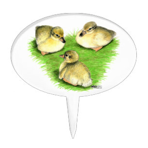 Snowy Mallard Ducklings Cake Topper