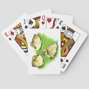 Snowy Mallard Ducklings Poker Cards