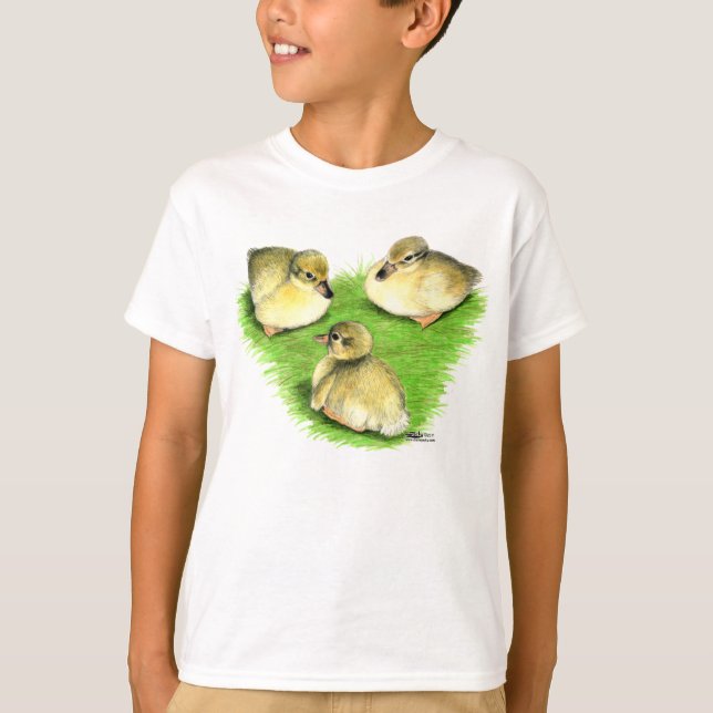 Snowy Mallard Ducklings T-Shirt (Front)