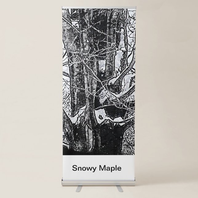 Snowy Maple Vertical Retractable Banner jGibney (Front)