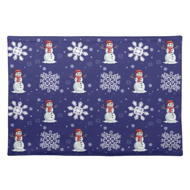 Snowy Men Cloth Placemat (Front)