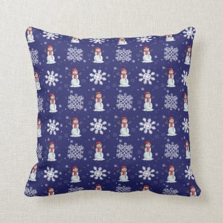 Snowy Men Throw Pillow