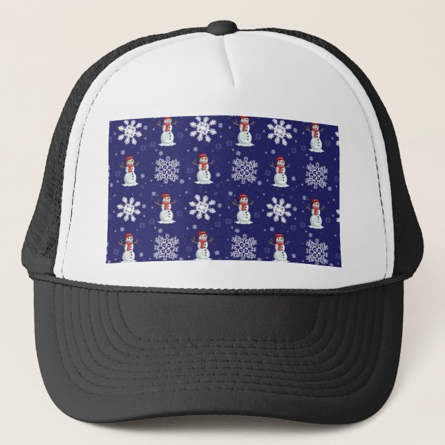 Snowy Men Trucker Hat (Front)