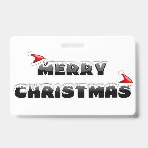 SNOWY MERRY CHRISTMAS BADGE