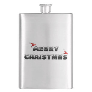 SNOWY MERRY CHRISTMAS FLASK
