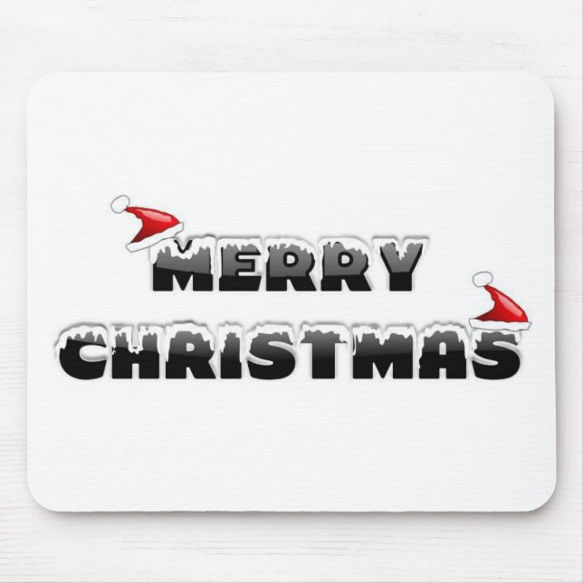 SNOWY MERRY CHRISTMAS  MOUSE PAD (Front)
