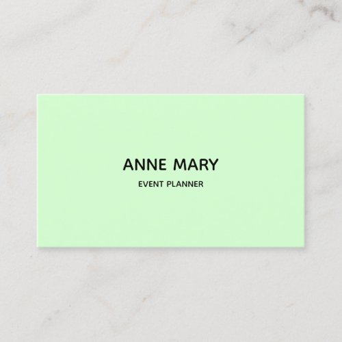 Snowy Mint Green Professional Modern Colorful Business Card