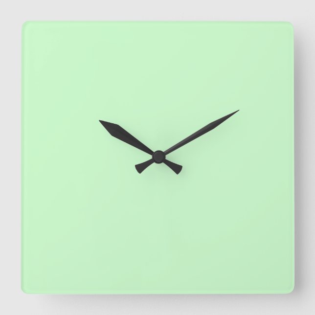 Snowy Mint Green Wall Clock (Front)