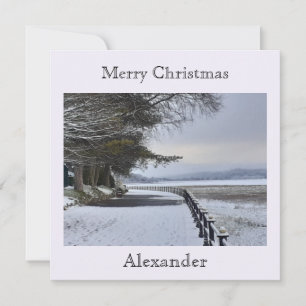 Snowy Morning Flat Christmas Card