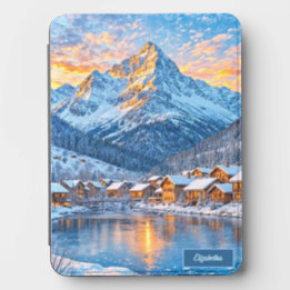Snowy Mountain Christmas Scene Kindle Cover