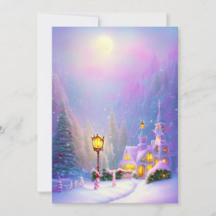 Snowy Mountain church budget Christmas Holiday Card