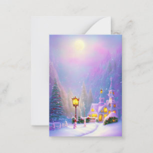 Snowy Mountain church budget mini Christmas Note Card