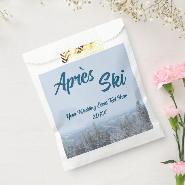 Snowy Mountain Forest Apres Ski Wedding Event Favor Bag (Sealed)