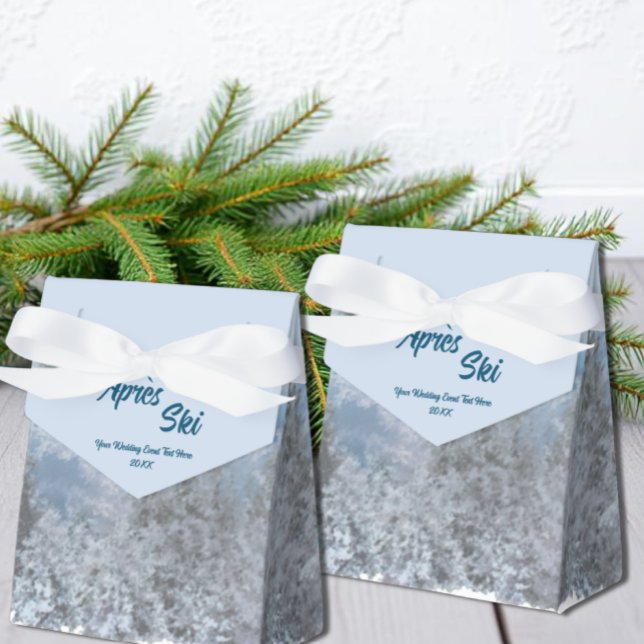 Snowy Mountain Forest Apres Ski Wedding Event Favor Boxes (Creator Uploaded)