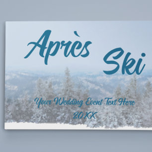 Snowy Mountain Forest Apres Ski Wedding Event Guest Book