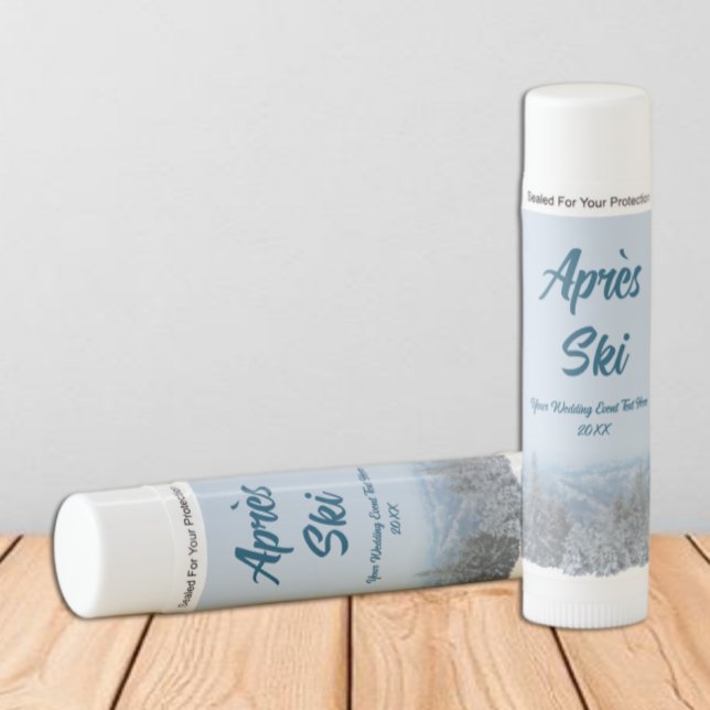 Snowy Mountain Forest Apres Ski Wedding Event Lip Balm (Creator Uploaded)