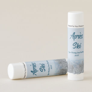 Snowy Mountain Forest Apres Ski Wedding Event Lip Balm
