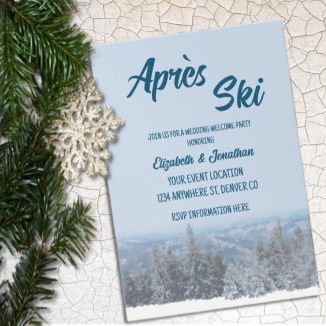Snowy Mountain Forest Pre-Wedding Welcome Party Invitation (Creator Uploaded)
