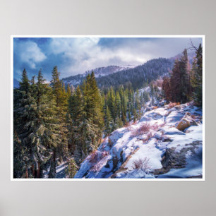 Snowy Mountain Forest Wall Art Winter Sierra
