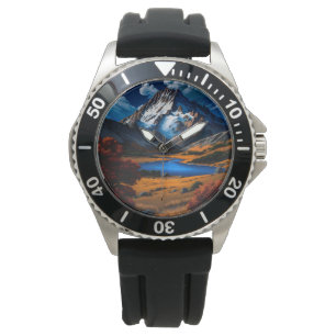 Snowy Mountain & Lake – Vibrant Nature Landscape Watch