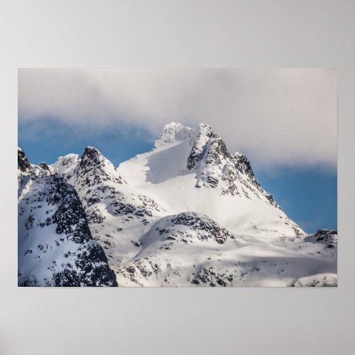 Snowy Mountain Landscape Photo Poster