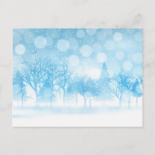 Snowy Mountain Light Blue Winter Landscape Postcard