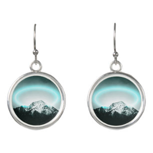 Snowy mountain mysterious blue neon light earrings