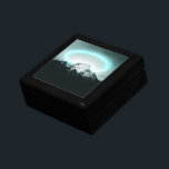 Snowy mountain mysterious blue neon light gift box<br><div class="desc">Digital composition of my own photograph of magnificent mountain Storžič in Slovenia. I added a neon light surrounding the mountain in Photoshop to create a mysterious scenery.</div>