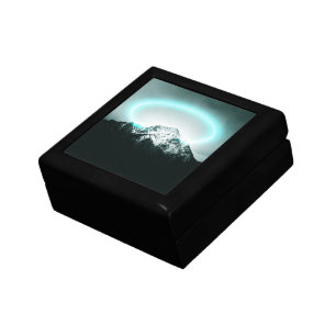 Snowy mountain mysterious blue neon light gift box