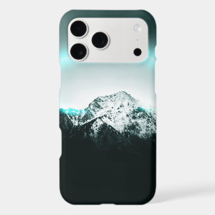 Snowy mountain mysterious blue neon light iPhone 17 pro max case