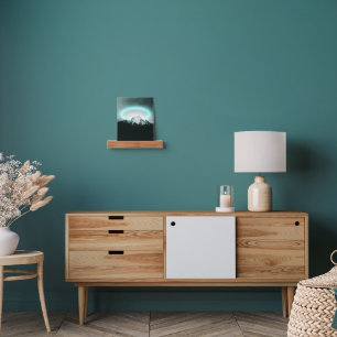 Snowy mountain mysterious blue neon light picture ledge