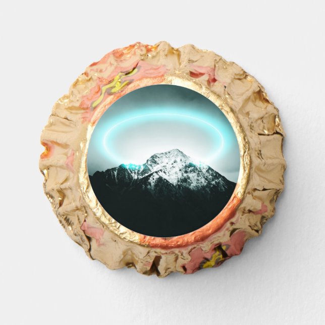 Snowy mountain mysterious blue neon light reese's peanut butter cups (Front)