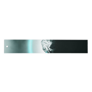 Snowy mountain mysterious blue neon light ruler