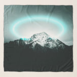 Snowy mountain mysterious blue neon light scarf<br><div class="desc">Digital composition of my own photograph of magnificent mountain Storžič in Slovenia. I added a neon light surrounding the mountain in Photoshop to create a mysterious scenery.</div>
