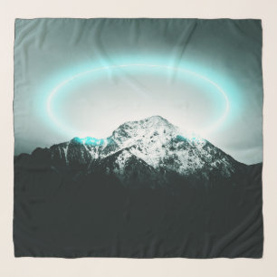 Snowy mountain mysterious blue neon light scarf