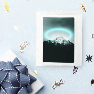 Snowy mountain mysterious blue neon light tea bag drink mix
