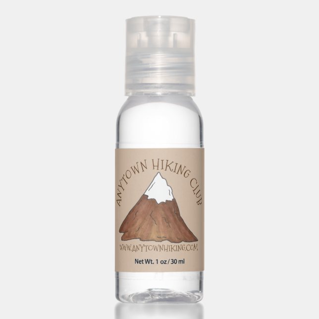 Snowy Mountain Peak Camping Hiking Mountaineering Hand Sanitizer (Front)