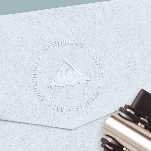 Snowy Mountain Peak Return Address Embosser