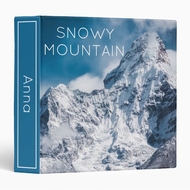 Snowy Mountain Personalized 3 Ring Binder (Front/Spine)