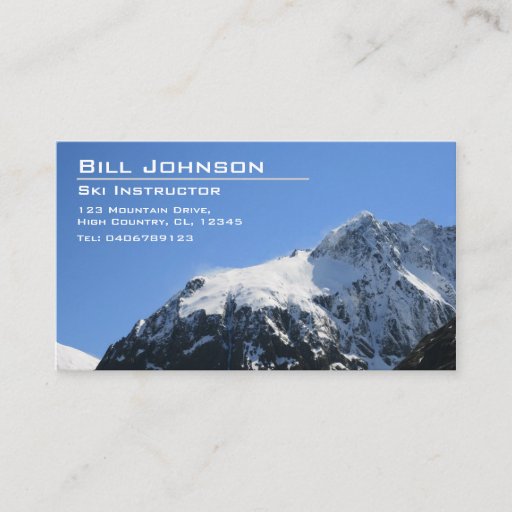 Customizable Snowy Mountain Photograph - Business Card