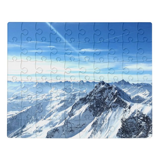 Snowy mountain puzzle. 60 pieces/matching tin. jigsaw puzzle (Puzzle Horizontal)