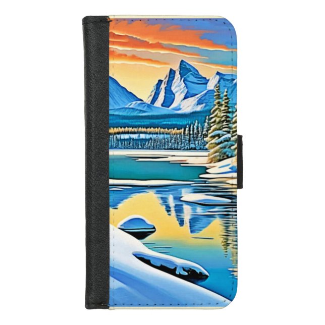 Snowy Mountain Reflection iPhone Wallet Case (Front)