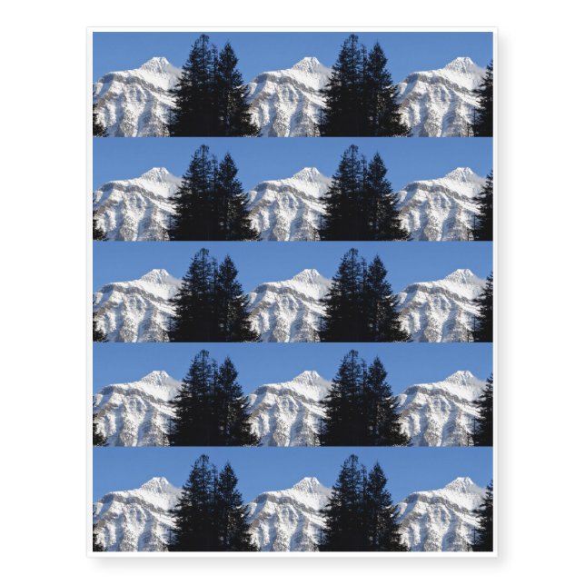 Snowy Mountain Temporary Tattoos (Front)