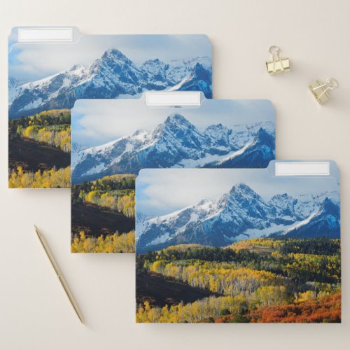 Snowy Mountain  Trees File Folder