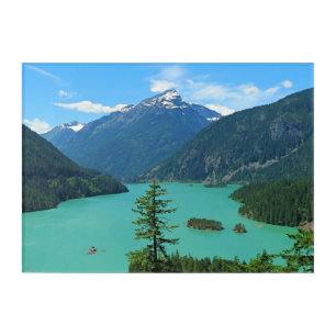 Snowy Mountain Turquoise Lake in Washington Acrylic Print