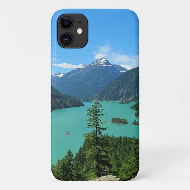 Snowy Mountain Turquoise Lake in Washington Case-Mate iPhone Case (Back)