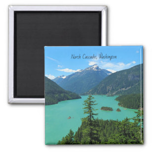Snowy Mountain Turquoise Lake in Washington Magnet