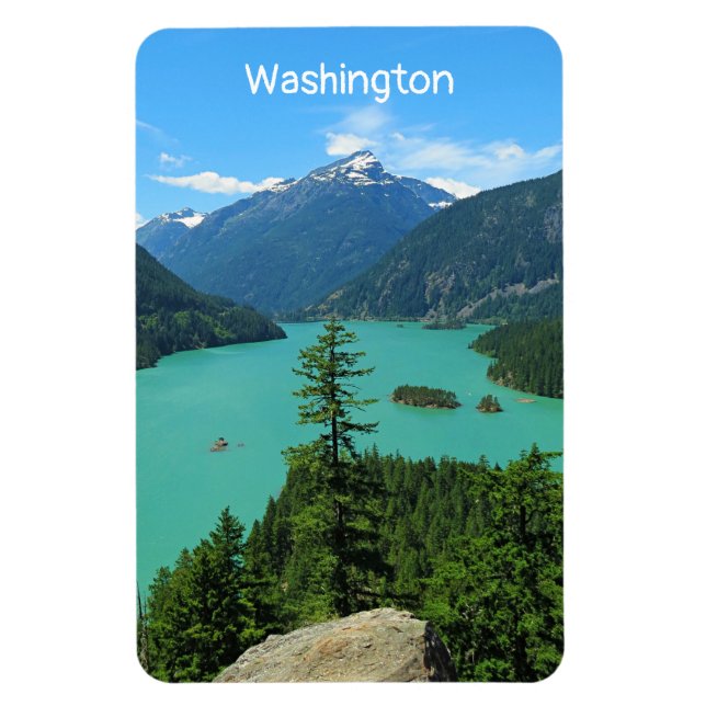 Snowy Mountain Turquoise Lake in Washington Magnet (Vertical)