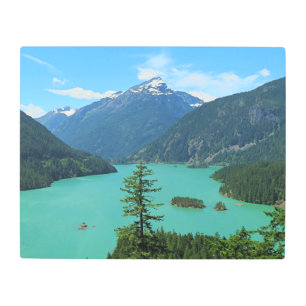 Snowy Mountain Turquoise Lake in Washington Metal Print